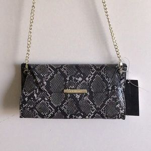 Steve Madden Black Snakeskin Chain Crossbody Bag
